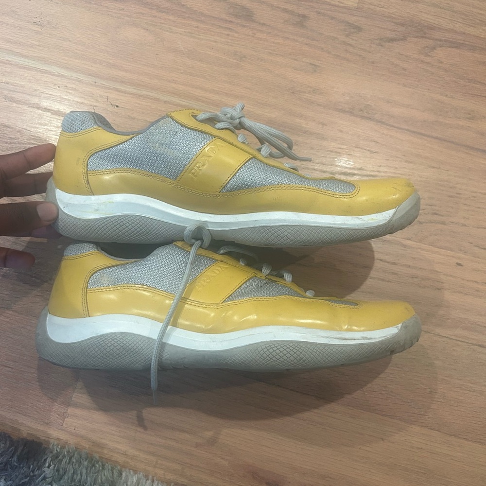 Yellow and Gray Athletic Sneakers